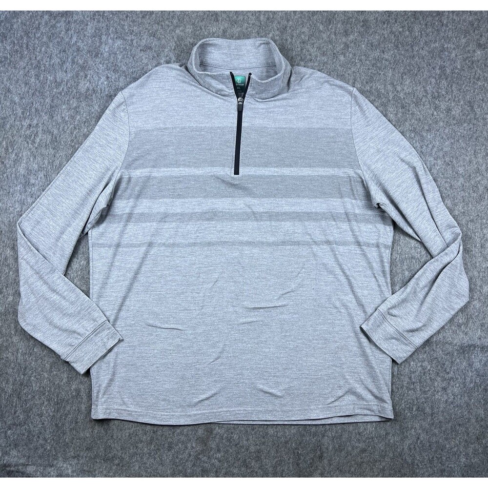 Pro Tour Men's Golf Quarter Zip Pullover Shirt Heather Gray Lightweight Size XL